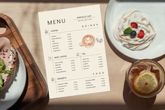 design and redesign editable canva menus  restaurants cafes bakeries takeaway
