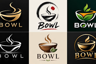 design a professional food bowl, salad, soup, healthy food, restaurant bowl logo