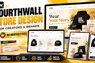 design fourthwall website setup fourthwall store merch pod creator