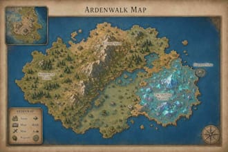 draw a custom map for fantasy, scifi, book or boardgame