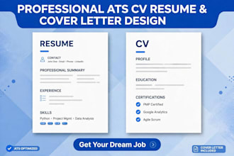 make professional ats CV resume and cover letter design