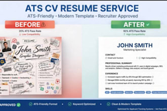 create modern ats resume CV, cover letter linkedin