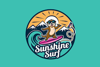 design wake surf company sunshine surf logo
