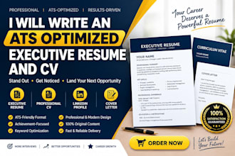 write an ats optimized executive resume and CV