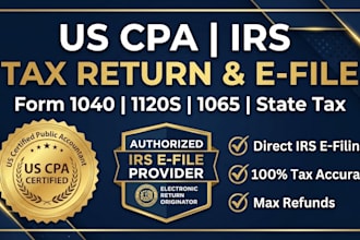be your US CPA to prepare and efile federal tax return with irs