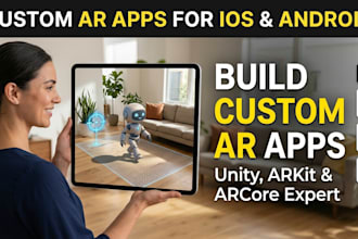 develop augmented reality ar app using unity arcore arkit for ios, android