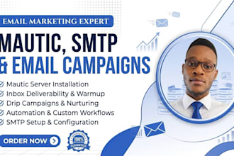 setup self hosted mautic with SMTP, email automation and campaigns