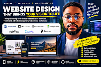 design wordpress wix studio squarespace gohighlevel webflow canva framer website