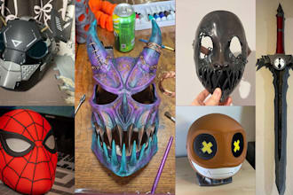 3d print and paint custom cosplay mask, 3d helmet, halloween convention armor