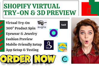 setup shopify 3d preview icona tryon virtual antla camweara genlook spin studio