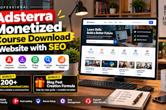 build an adsterra monetized course download website with SEO