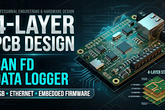 design a 4 layer can fd logger pcb with usb, ethernet and embedded firmware