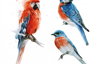 create hand painted watercolor animal illustrations