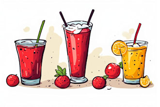 draw food and drink vector illustrations from photos