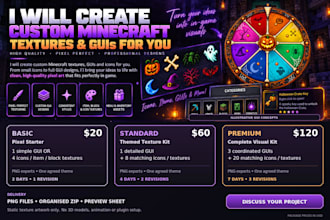 create custom minecraft textures and guis for you