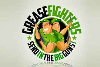 design classic iconic grease fighters logo for you