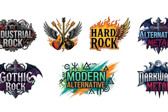 do industrial rock hard rock metal gothic rock art logo