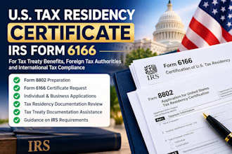 prepare your irs form 8802 to apply for a US tax residency certificate form 6166