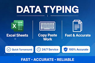do data typing work excel sheets and copy paste work