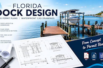 florida dock design dock permit plans waterfront cad drawings