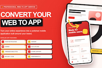 convert website to android app and ios app, publish apps on stores
