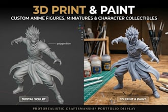 create 3d print and paint custom anime figures and collectibles