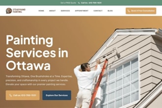 design squarespace painting contractor website house painter services website