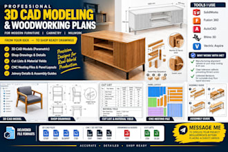design modern furniture cad models woodworking plans shop drawing cnc fusion 36