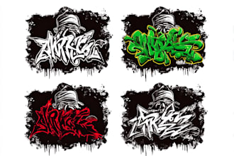 design a stylish graffiti inspired logo