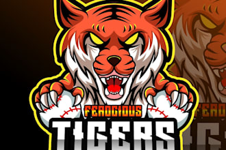 design high quality wonderful tiger logo with source file