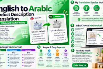 translate english product descriptions into arabic