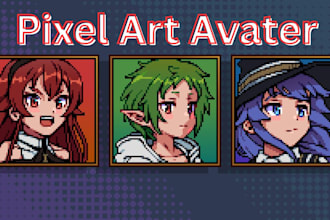 draw pixel avatar chibi portrait twitch icon couple portrait headshot oc art