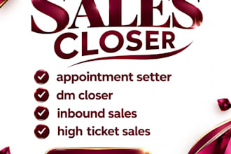 be your high ticket inbound dm sales closer and appointment setter