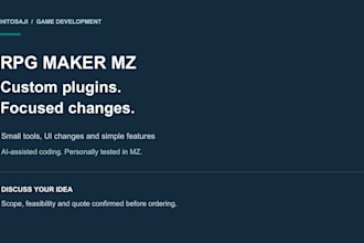 create or customize small rpg maker mz plugins