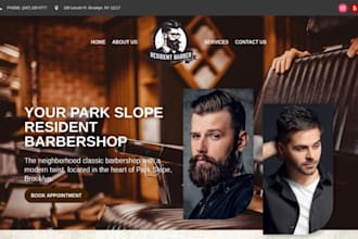 design wix barber shop website barbershop mens grooming hair stylist website