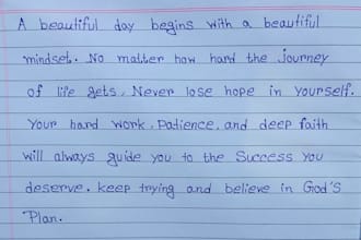write anything in beautiful neat handwritig
