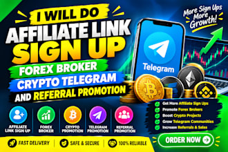 do affiliate link sign up, forex broker, crypto telegram and referral promotion