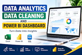 do data analytics, data cleaning and power bi dashboard