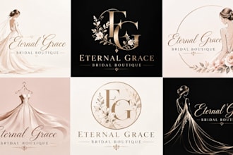 design a professional, bridal boutique, wedding dress, bridal wedding salon logo
