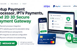 setup payment processor to your website, iptv payment, 2d and 3d payment