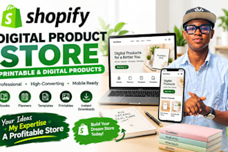 build a digital gifts shopify store with printable products and gift cards