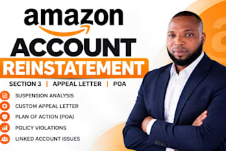 do amazon account reinstatement, section 3 suspension appeals, letters and poa