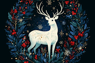 create cute and cozy christmas illustrations for holiday cards and books