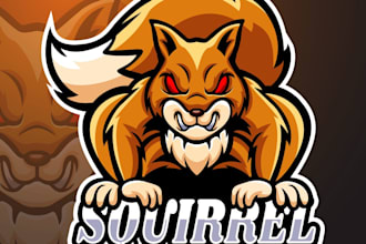 create modern awesome squirrel logo design