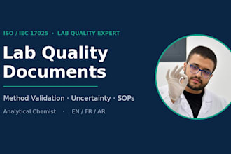 write iso 17025 sops, uncertainty budgets and method validation files