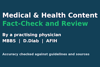 fact check and review your medical or health content as a physician