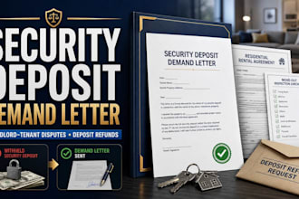 draft a security deposit demand letter for landlord tenant disputes