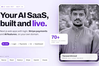 do ai saas mvp development as your full stack ai engineer in next js