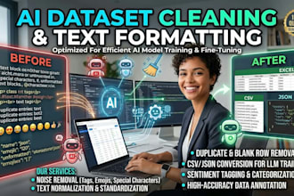 clean, format, and structure your text dataset for ai