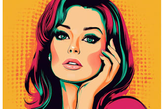 design a vintage halftone pop art illustration